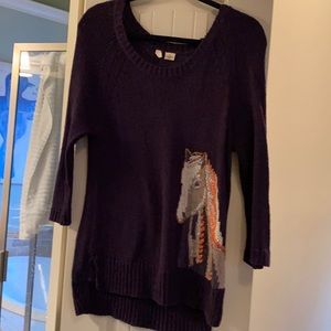 Anthropologie knit horse sweater